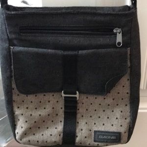 Dakine black denim fabric handbag